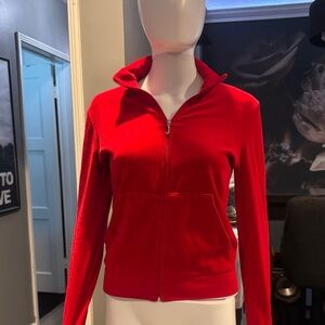 Vintage juicy couture red velour zip up Y2K